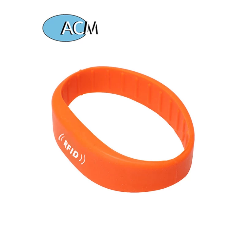 Not Adjustable Wrist Band 13.56mhz F08 IC Door Access Control Card RFID Tag Wristband Silicone Bracelets