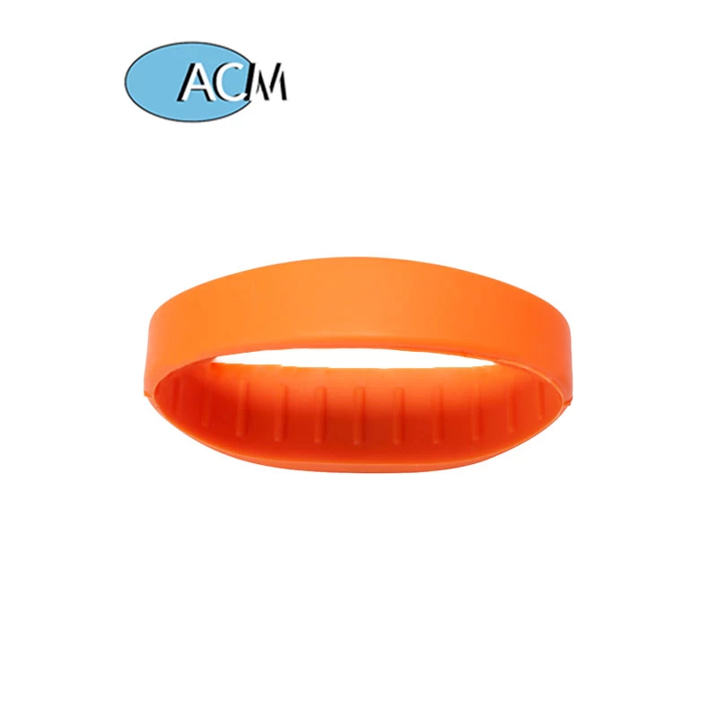 Not Adjustable Wrist Band 13.56mhz F08 IC Door Access Control Card RFID Tag Wristband Silicone Bracelets
