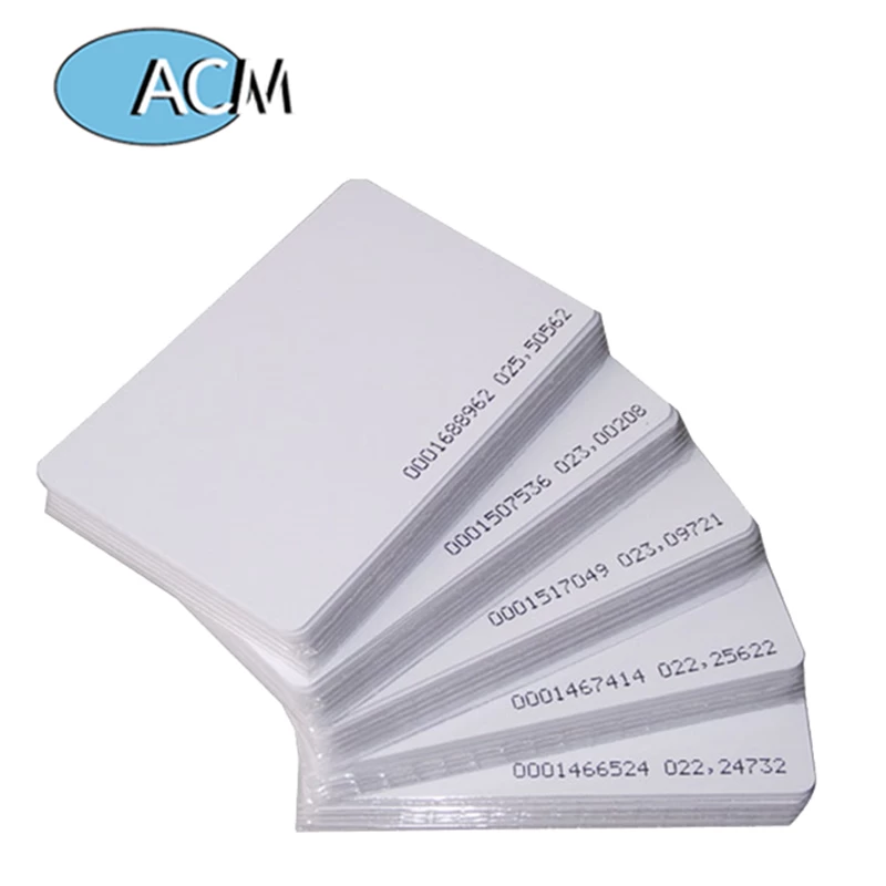 중국 인쇄용 도어 보안 액세스 제어 시스템 근접성 비접촉식 카드 RFID 칩 ID 리더 신용 크기 PVC 빈 스마트 카드 제조업체