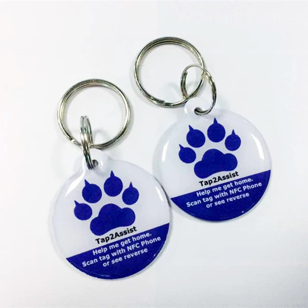 Programmable NFC dog tag with unique QR code different ID number for pet identification