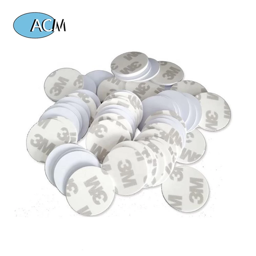 Proximity EM4100 125KHz RFID Tag 25mm PVC Coin Disc Token ID Smart Access Control Card with Sticker