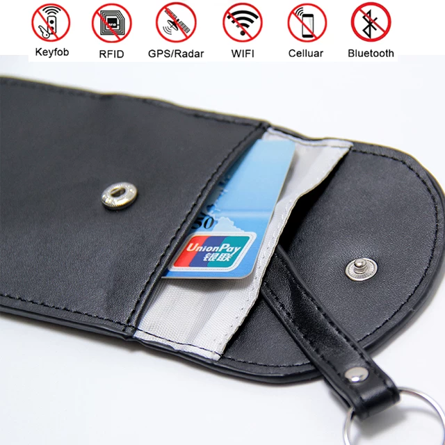 RFID genuine leather car key case credit card Bag