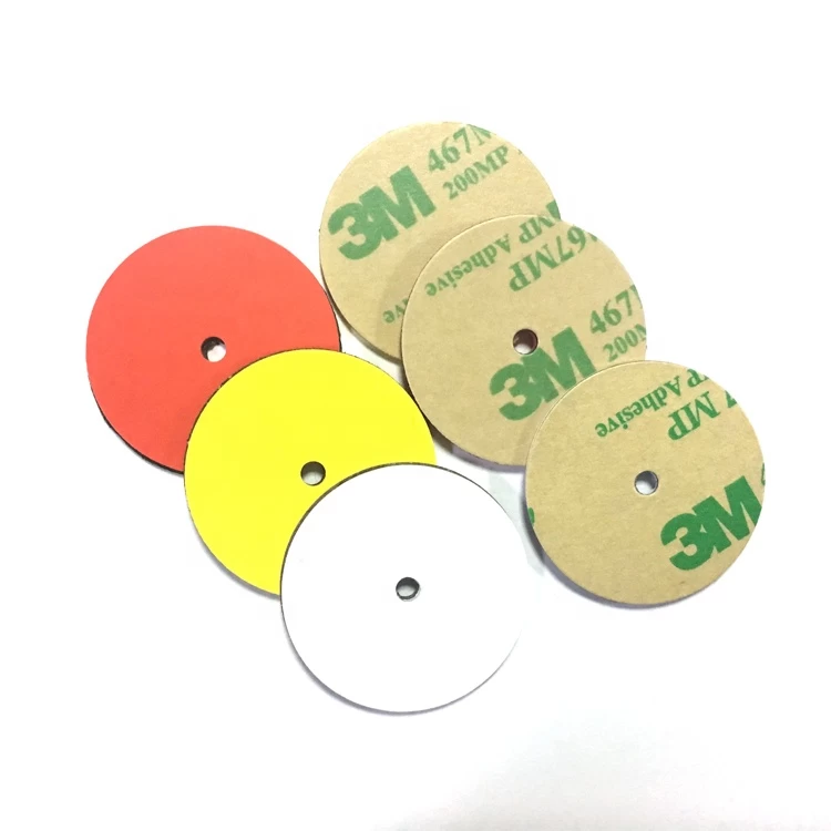 China RFID plastic PVC 30mm Diameter Round Coin rfid disc tag with Antimetal Sticker fabricante