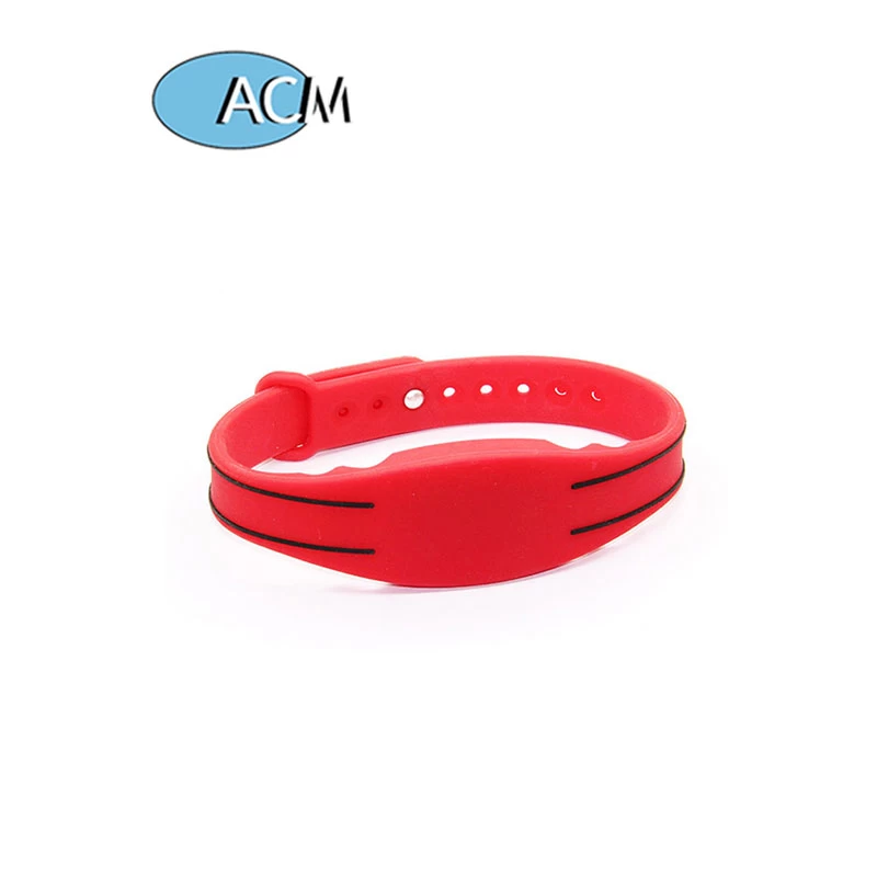 China Security Football Water Park Play Ground Access Control Keychain Waterproof 13.56mhz RFID Silicone Wristband nd manufacturer