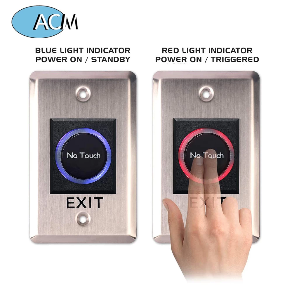 Touchless Switch IR Sensor Push Buttons No Touch Infrared Door Exit Release Button