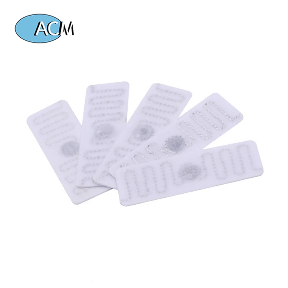 860-960MHz Woven White UHF Clothing RFID Laundry Tag for apparel Garment Tracking