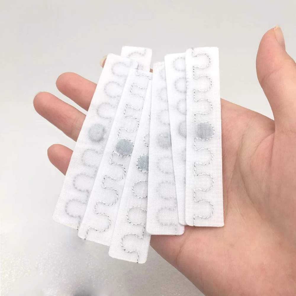 860-960MHz Woven White UHF Clothing RFID Laundry Tag for apparel Garment Tracking