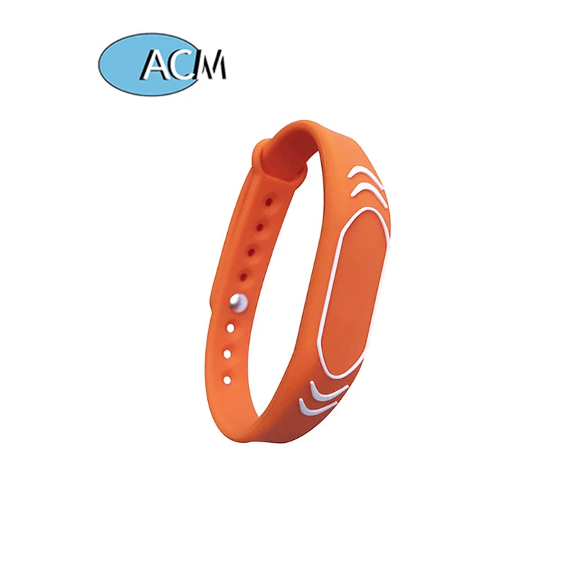 custom waterproof hospital locker lock key bracelet passive HF ISO14443A 13.56mhz silicone rfid wristband