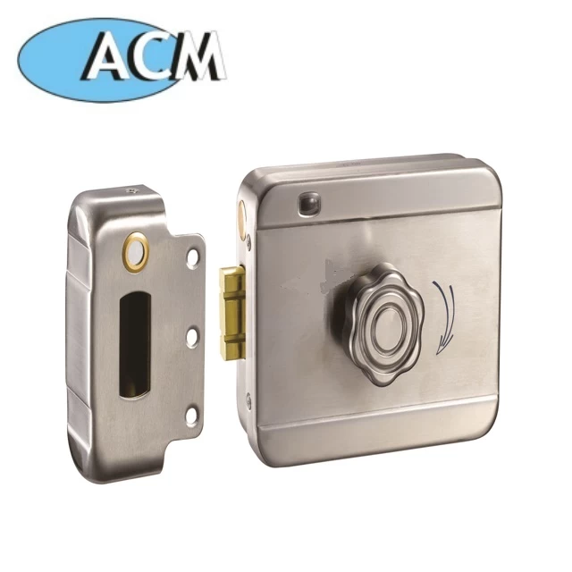 electric circle door lock with keys both inside and outside the smart lock