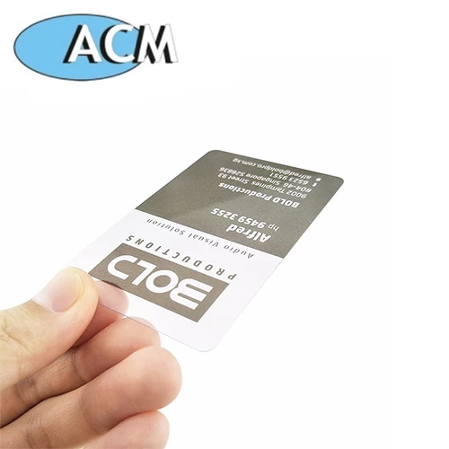 transparent plastic business card
