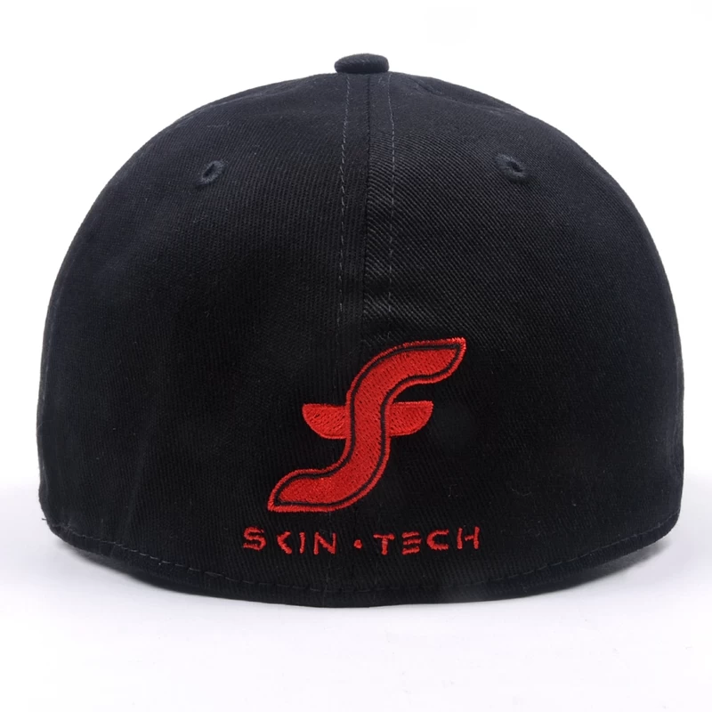 black sports flexfit baseball caps custom, flat embroidery black baseball caps custom