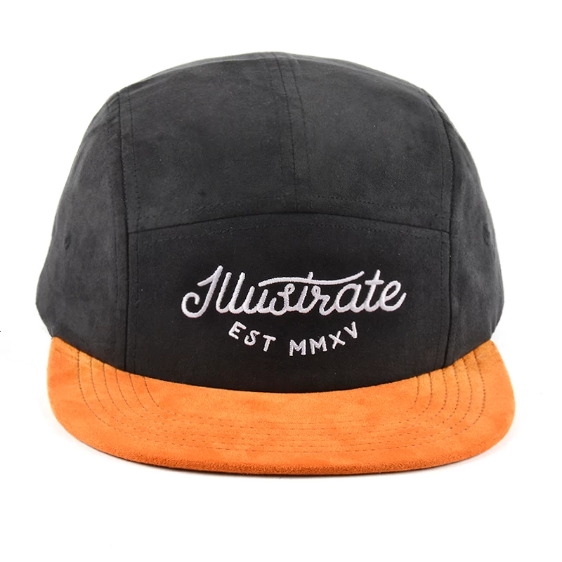 two tone suede 5 panels cap