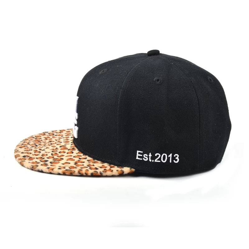 high quality hat supplier china, leopard brim snapback hats, china cap and hat wholesales