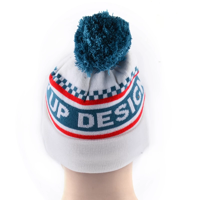 design logo pom pom beanies knit hats