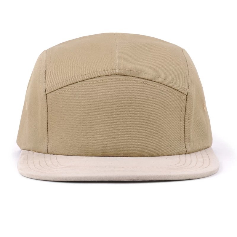 suede flat brim 5 panels hat