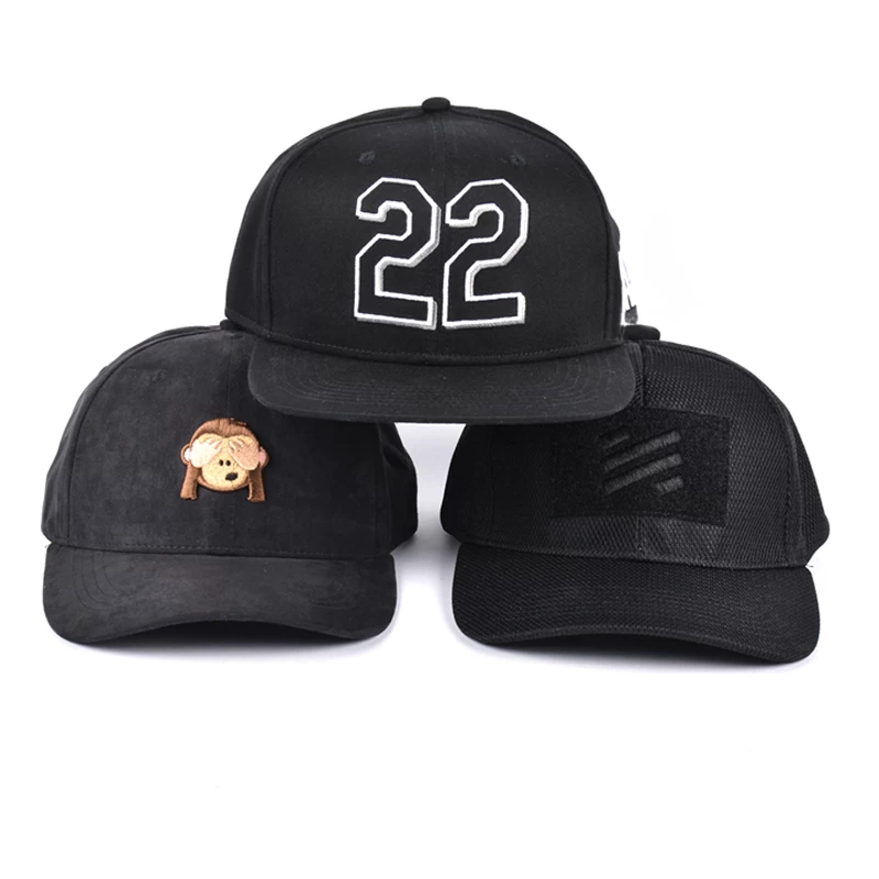 embroidery logo black baseball caps custom