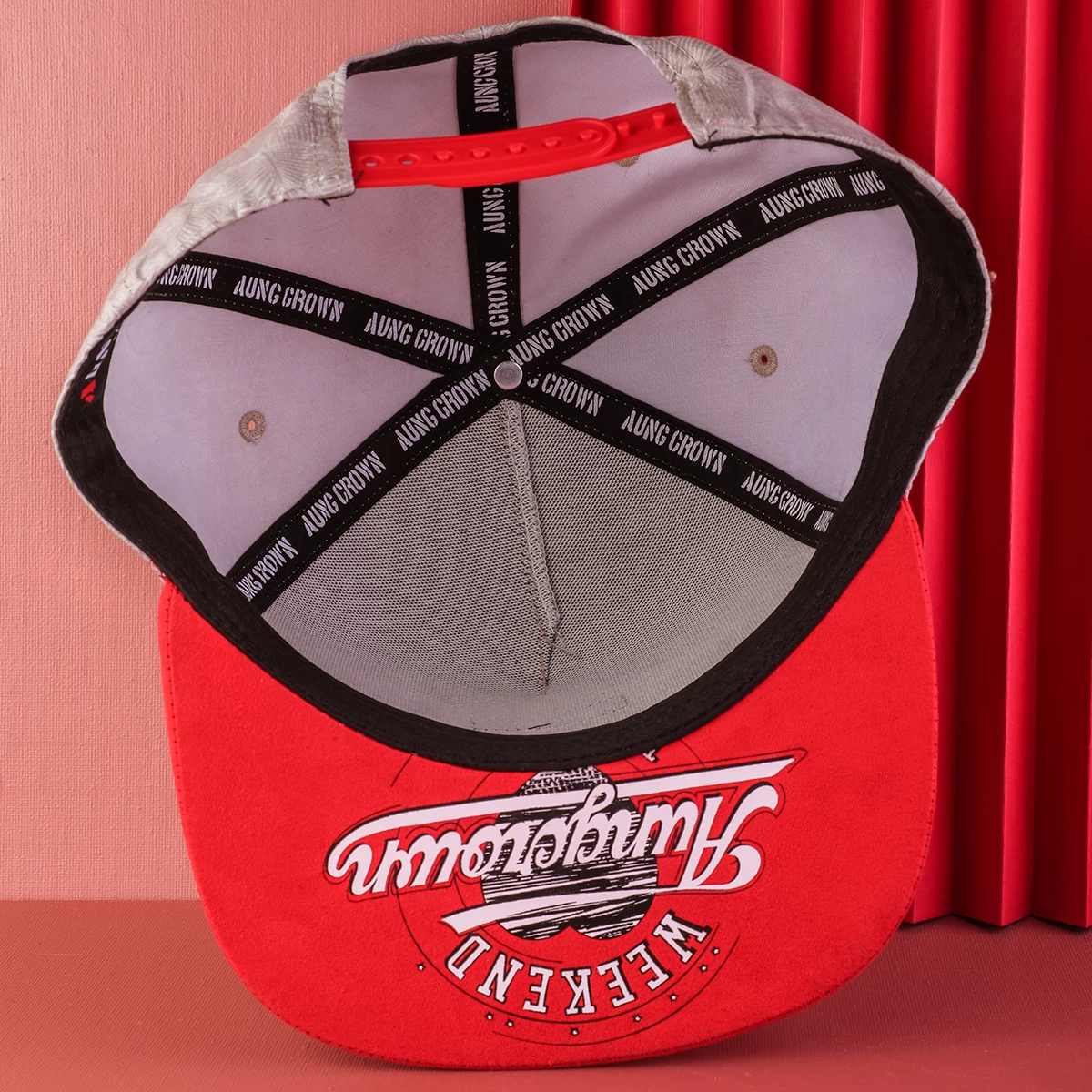 aungcrown logo snapback hats, design logo and fabric snapback hats, 5 panels snapback hats custom
