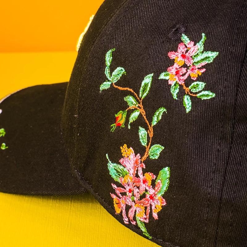 3d embroidery black baseball hats, design logo vfacaps baseball caps, embroidery black chinoiserie baseball caps