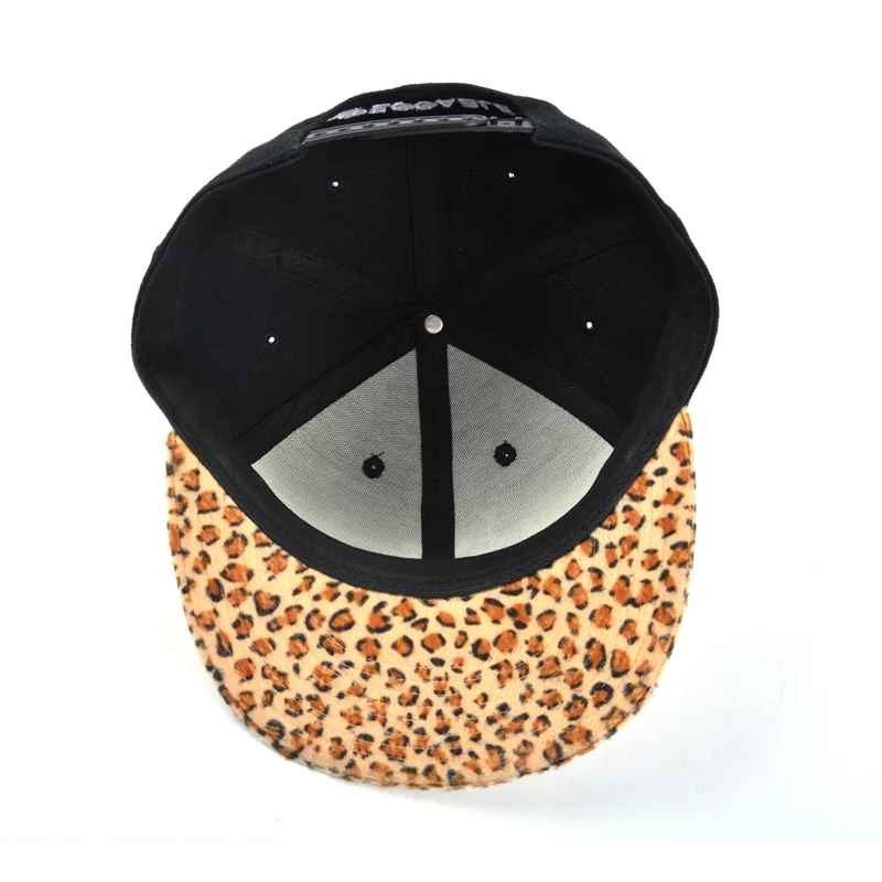 high quality hat supplier china, leopard brim snapback hats, china cap and hat wholesales