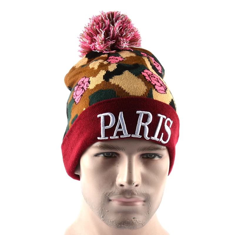 3d embroidery winter caps beanies