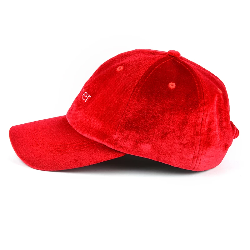 red pleuche baseball caps custom, custom embroidery pleuche baseball caps