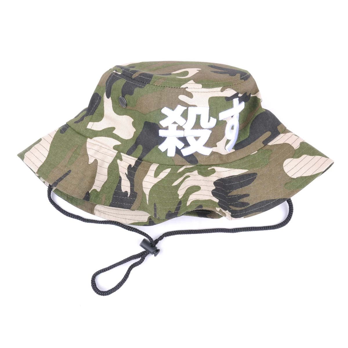 printing camo bucket hat with string