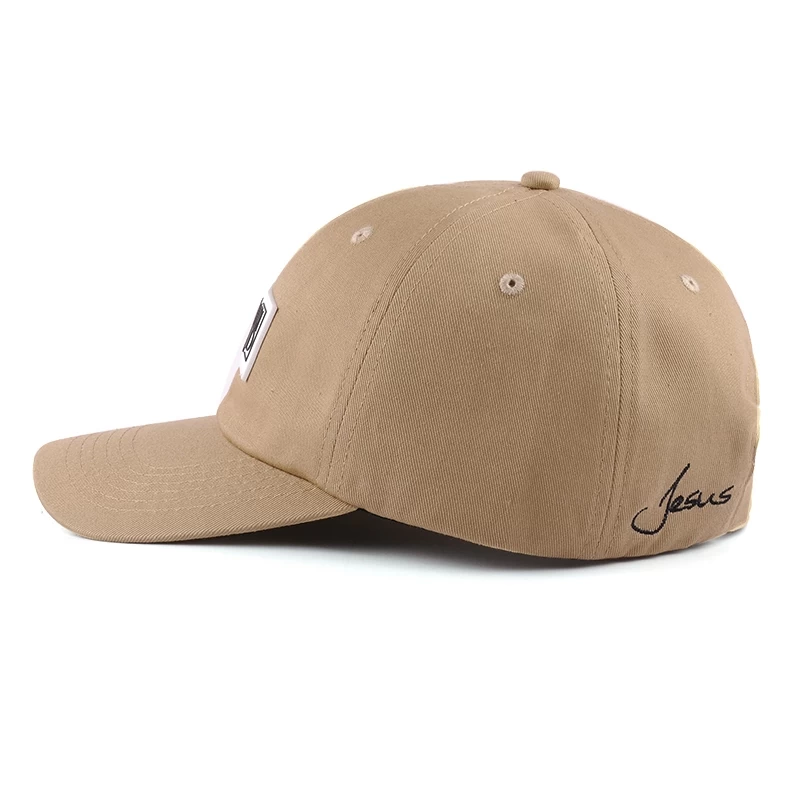 plain rubber logo dad hat, baseball cap custom logo china 