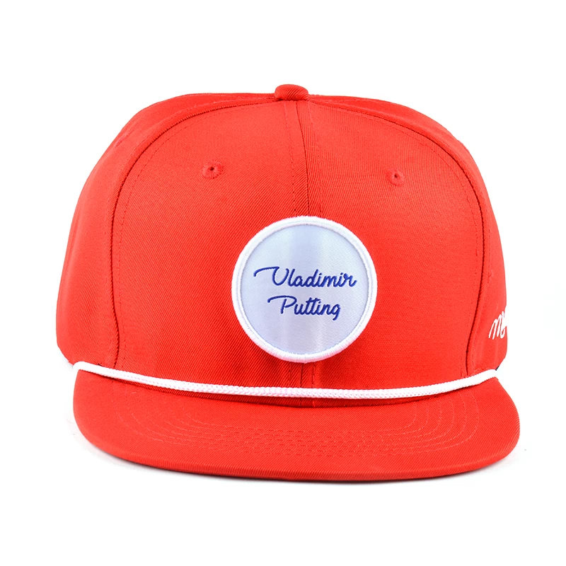 6 panels red rope snapback caps