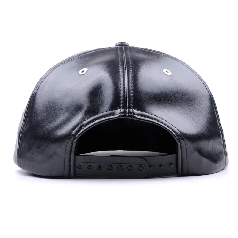 embroidery logo leather snapback hat, High Quality embroidery leather hat, embroidery leather hat