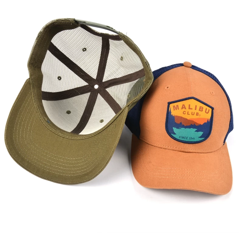 embroidery patch baseball trucker caps, design logo sports trucker caps