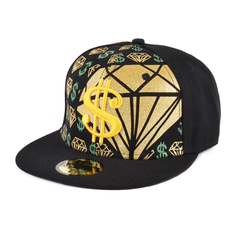 fitted 3d embroidery snapback hat cap, black snapback caps supplier china, 100% acrylic snapback cap