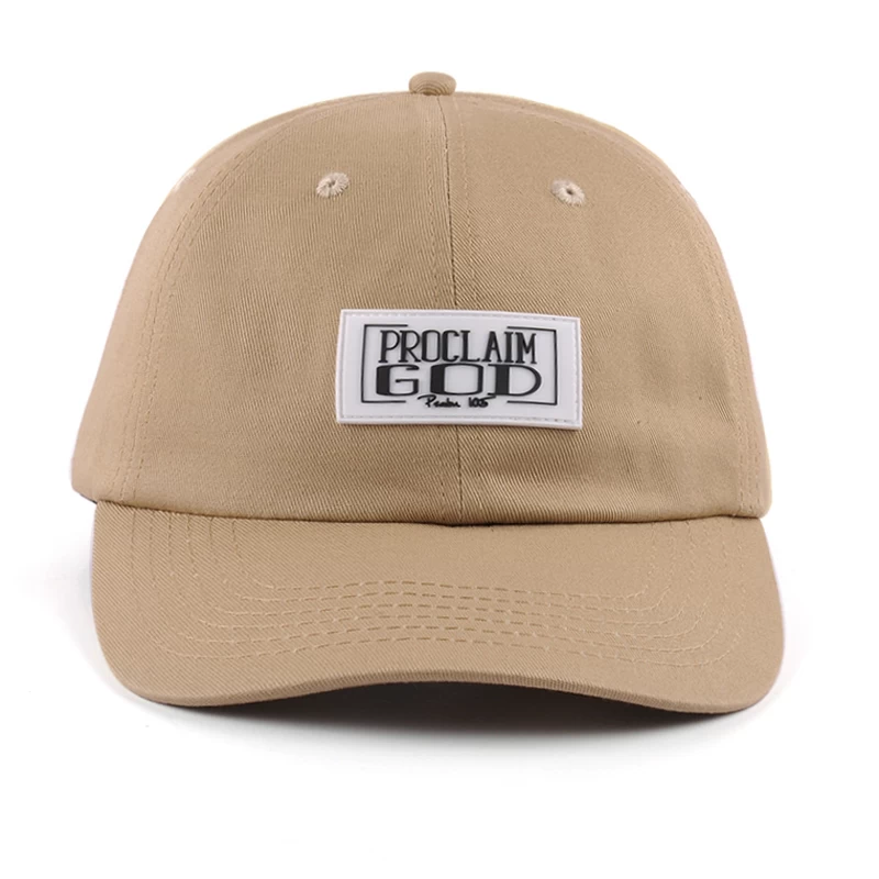 plain rubber logo dad hat