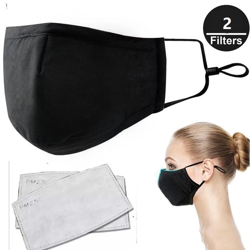Reusable Washable Cotton Face Cover with Anti Haze Filter Replacement