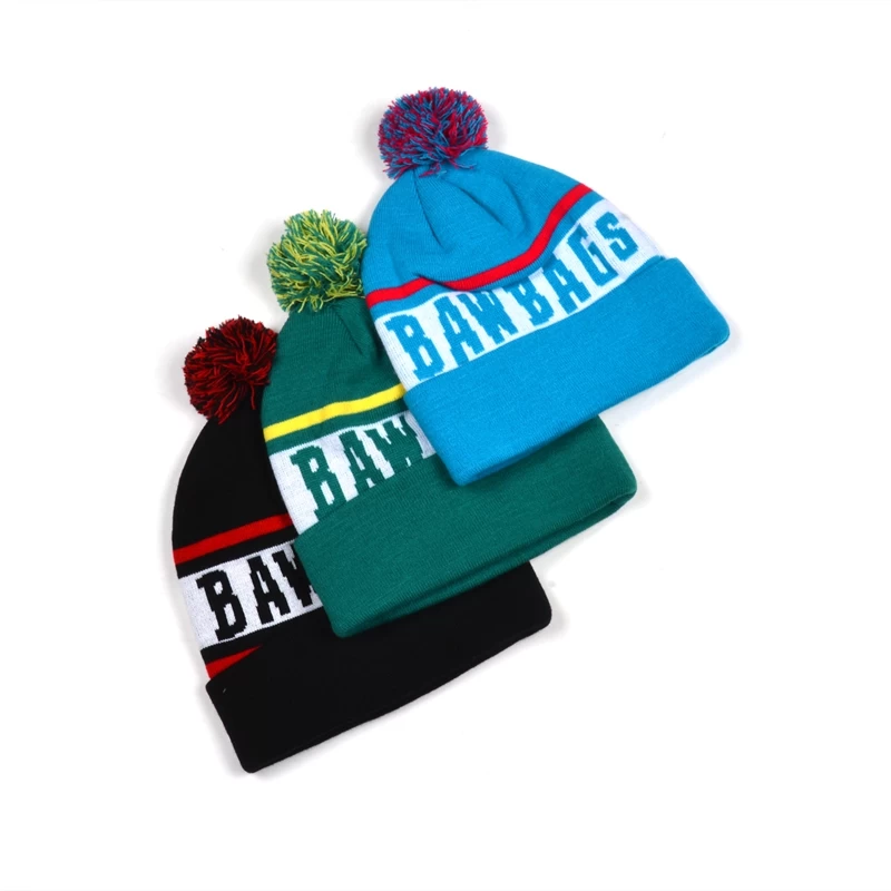 wholesale winter hats on line, custom winter hats cheap, jacquard winter knit beanies pom 