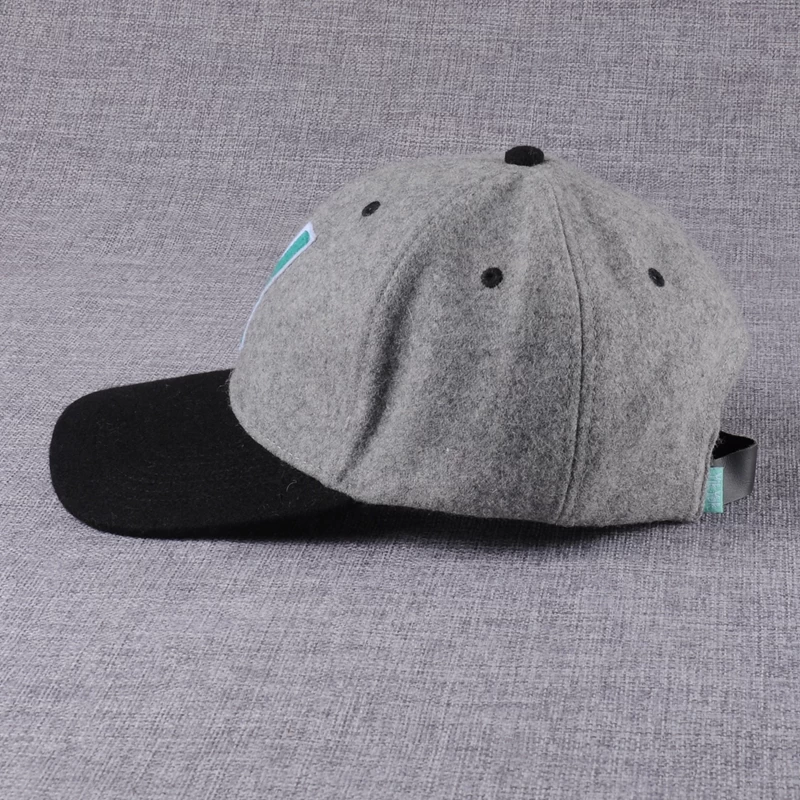 laser cutting logo baseball caps, melton wool baseball caps, baseball cap for sale