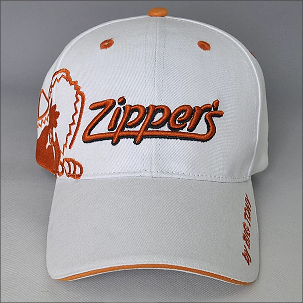 100 cotton white baseball cap with 3d embroidery
