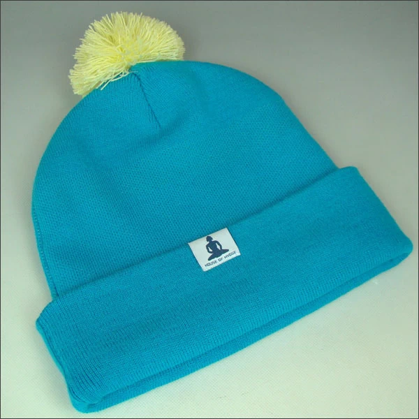 100 polyester hats in china, knitted beanie with top ball supplier
