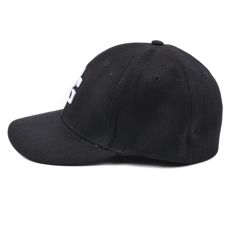 3d embroidery black fitted baseball cap