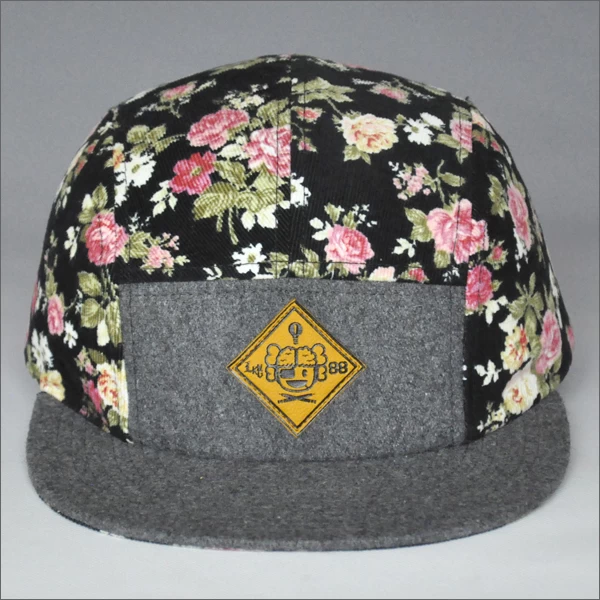 custom 5-panel camp cap, custom beanie hat with pom china