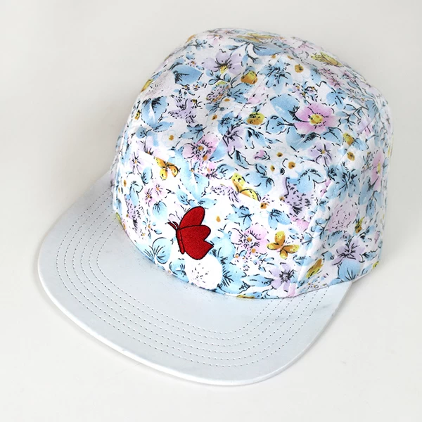 5 panel hat with 3d embroidery