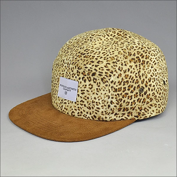 5 panel leopard print snapback hats