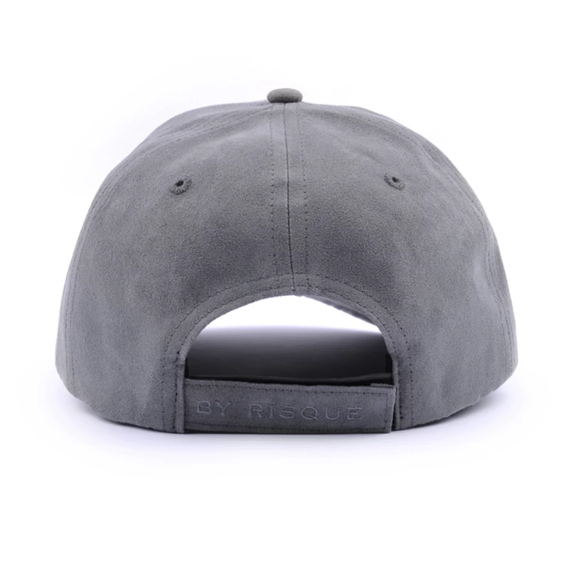6 panel puff embroidery suede baseball cap