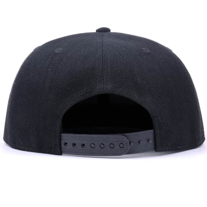 6panels black snapback cap custom factory