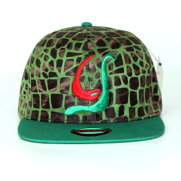 Acrylic and printed snakeskin leather strapback