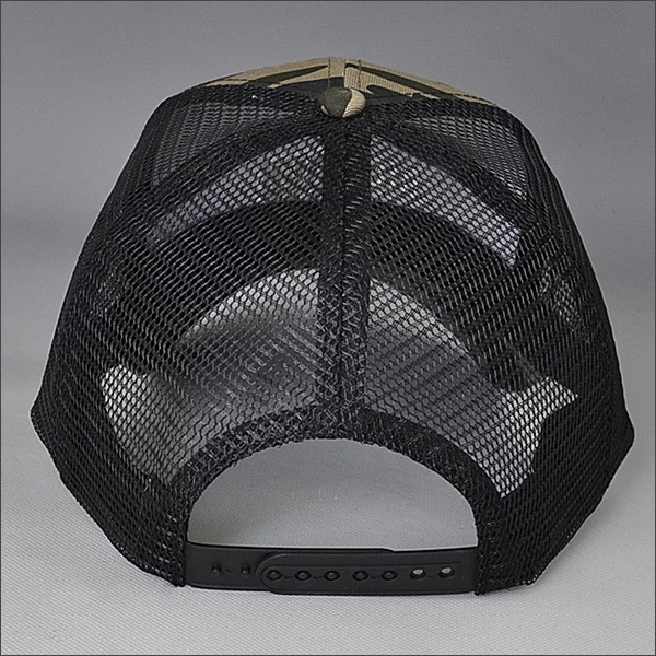 Black camo nylon mesh cap