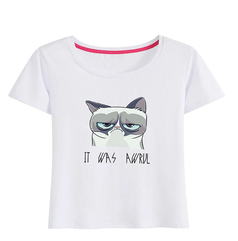 CUTE cartoon cat cotton t shirt for women