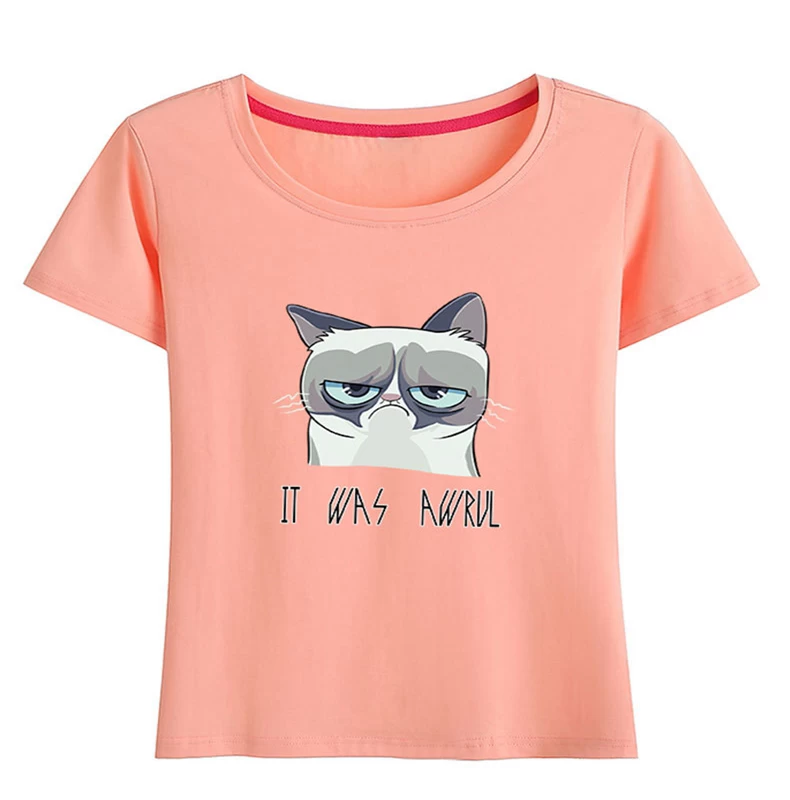 CUTE cartoon cat cotton t shirt for women
