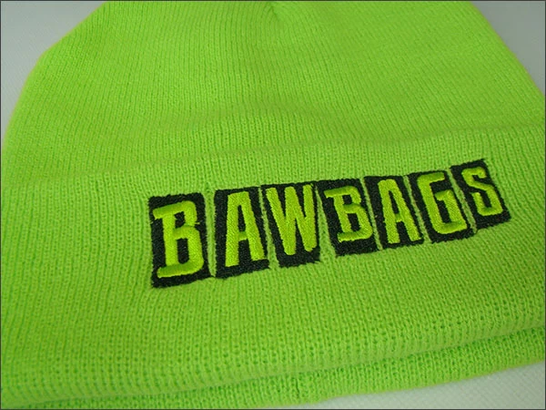 Custom winter reversible beanie hat with embroidery logo back to back