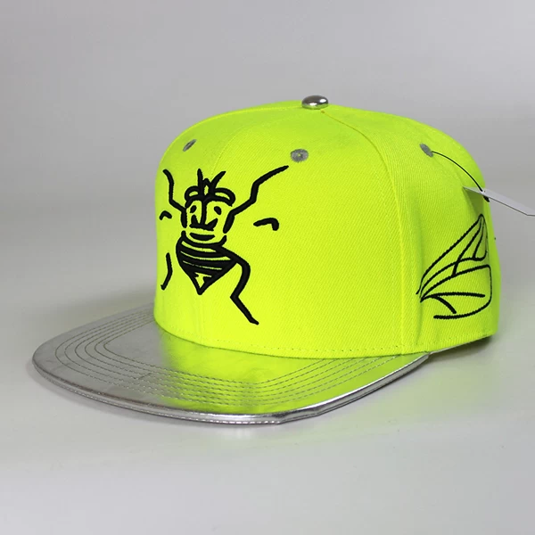 Custom yellow snapback cap