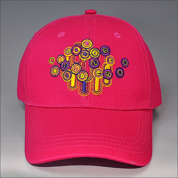Deeppink embroidery baseball cap